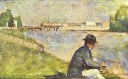 Georges Seurat Sitzender Mann Sweden oil painting artist